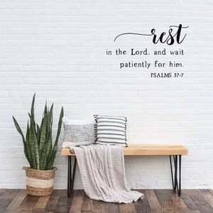 Wall Plaque Psalm 37:7  Emily Martin Collection 6x6