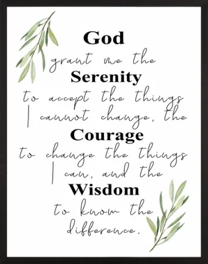Farmhouse Black Serenity Prayer 11x14