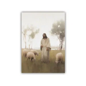 Jesus & Sheep Canvas 5x7