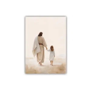 Canvas - Jesus Walking With Child 5x7