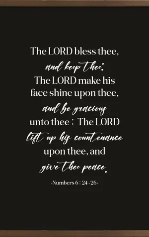 The Lord Bless Thee Canvas Wall Hanging 18" x 12"