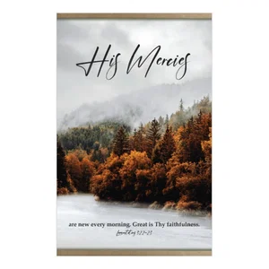 Canvas Hanging Wall Art - His Mercies 18"x12"