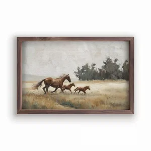 Framed Wall Art - Horses - 15"x24"