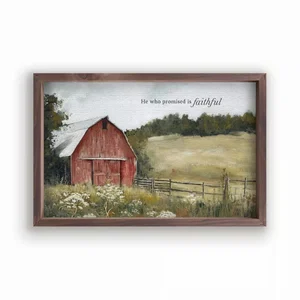 Framed Wall Art - He Who Promised - 15"x24"