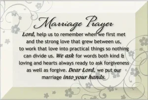 Marriage Prayer - Glass 4X6