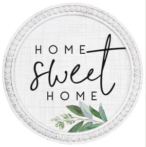 Home Sweet Home Beaded Round Wall Art
