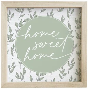 Home Sweet Leaf Pattern Wall Art 24" x 24" x 1.5"
