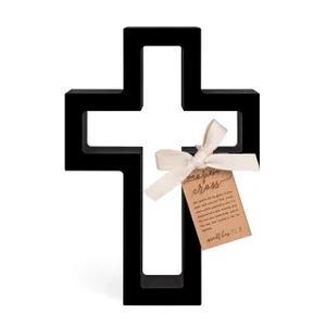 Black Open Cross - 8"H