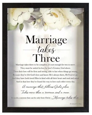 Framed Wall Art Marriage Takes 3 Floral