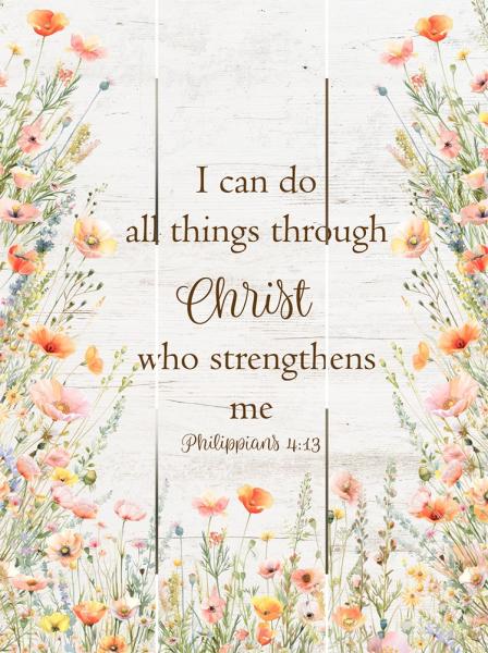 Image of Pallet Art Christ Who Strengthens Me 16×20