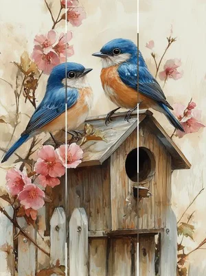 Pallet Art Blossom Perch 9x12