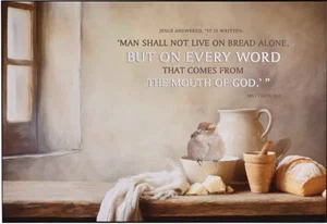 Wall Plaque Man Shall Not Live On 16x11
