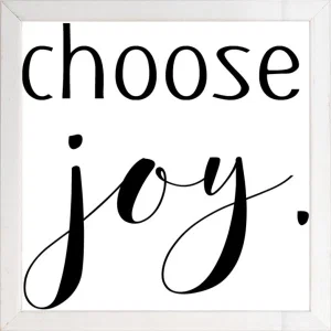 Framed Art Choose Joy Brown Frame (White) 12x12