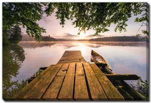 Misty Morning on Lake Placid Canvas 22"x28"