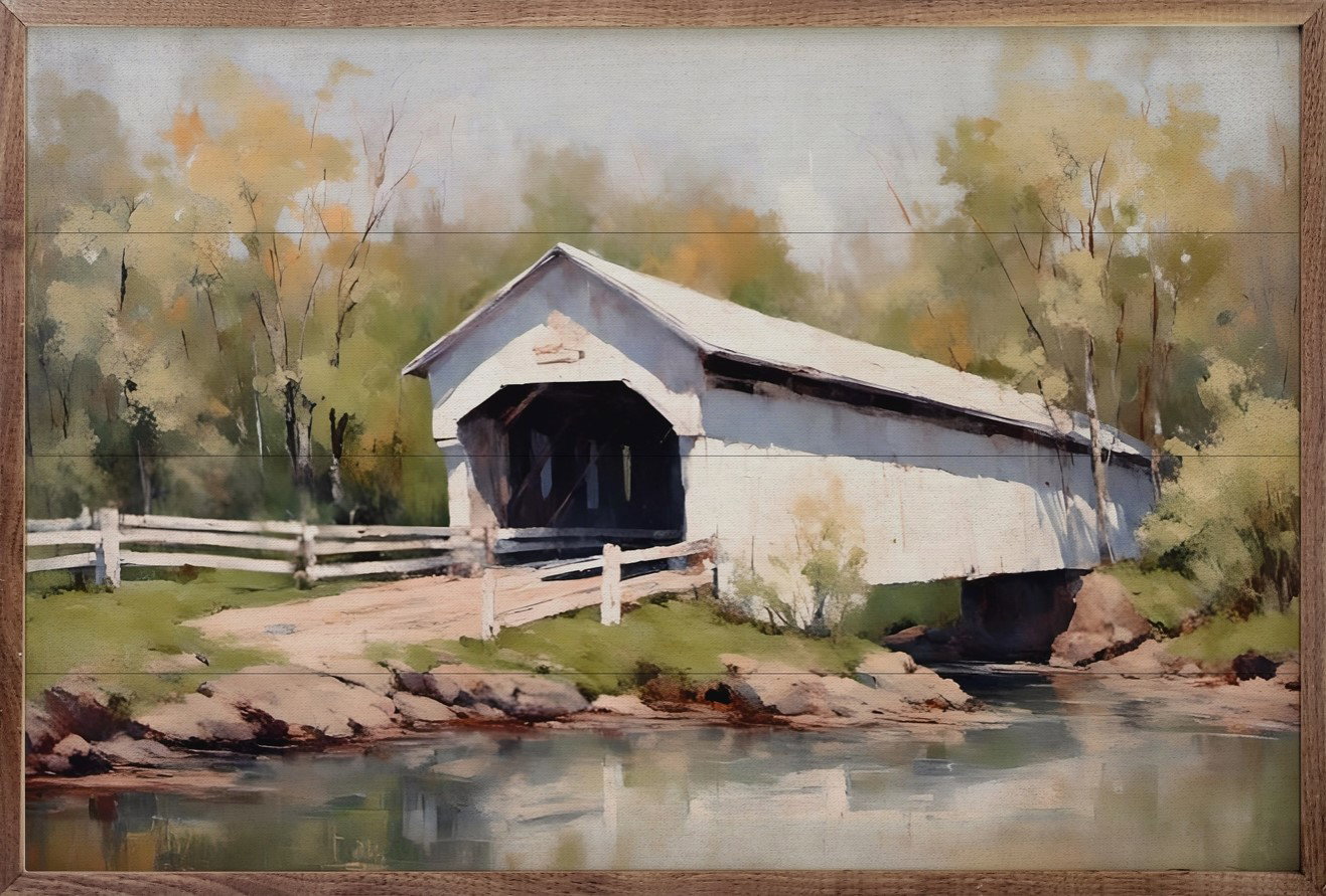 Image of Framed Art- White Bridge