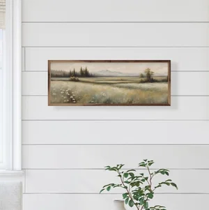 Framed Art- Valley With Flowers Left