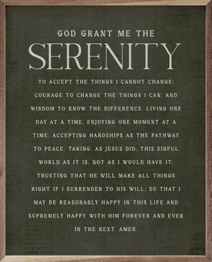 Framed Art- God Grant Me Serentiy/ Green