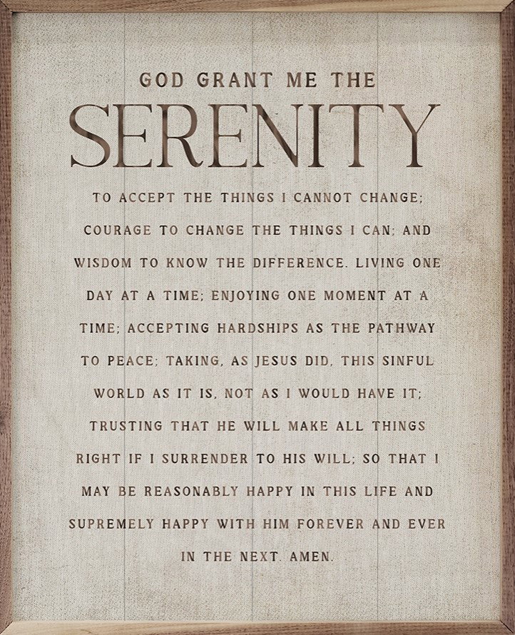 Image of Framed Art- God Grant Me Serentiy White
