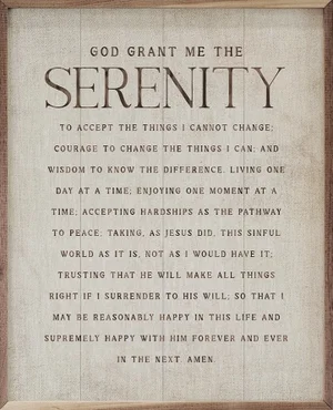 Framed Art- God Grant Me Serentiy White