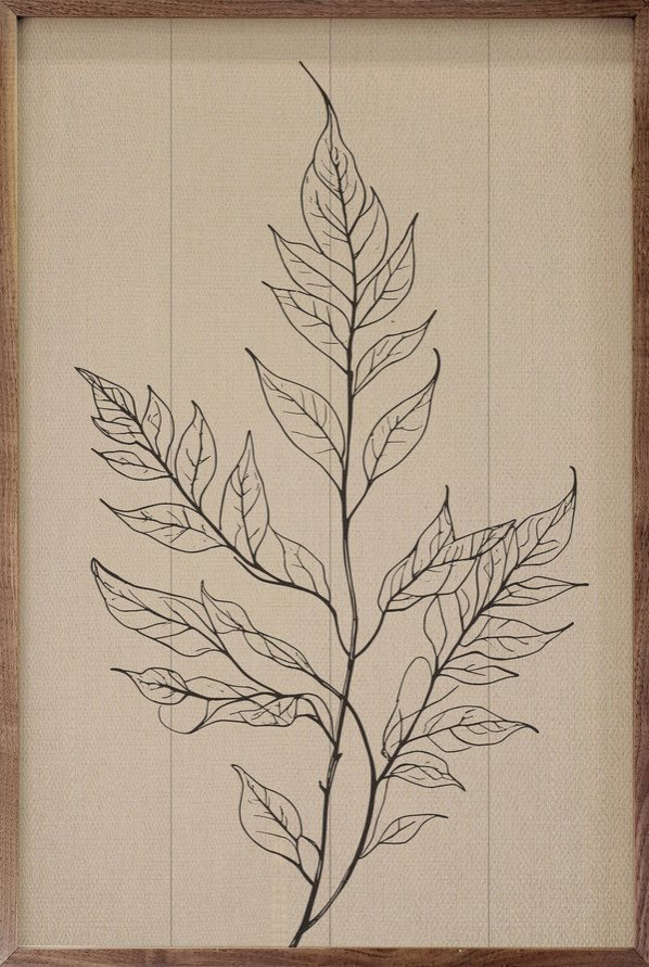 Image of Framed Art- Single Branch With Full Leaves