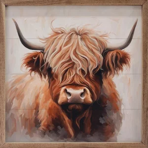Framed Art- Highland Print White