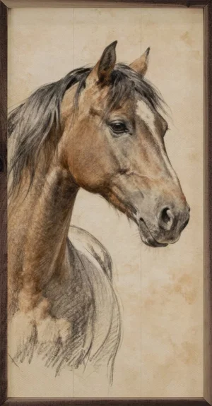 Framed Art- Horse Pencil Study