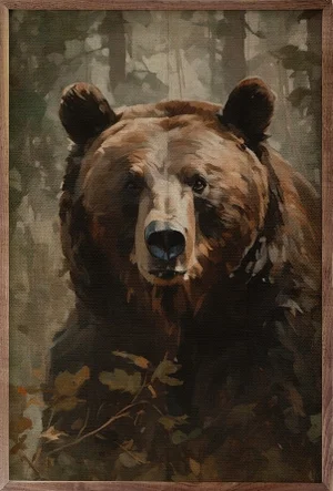 Framed Art- Brown Bear Portrait