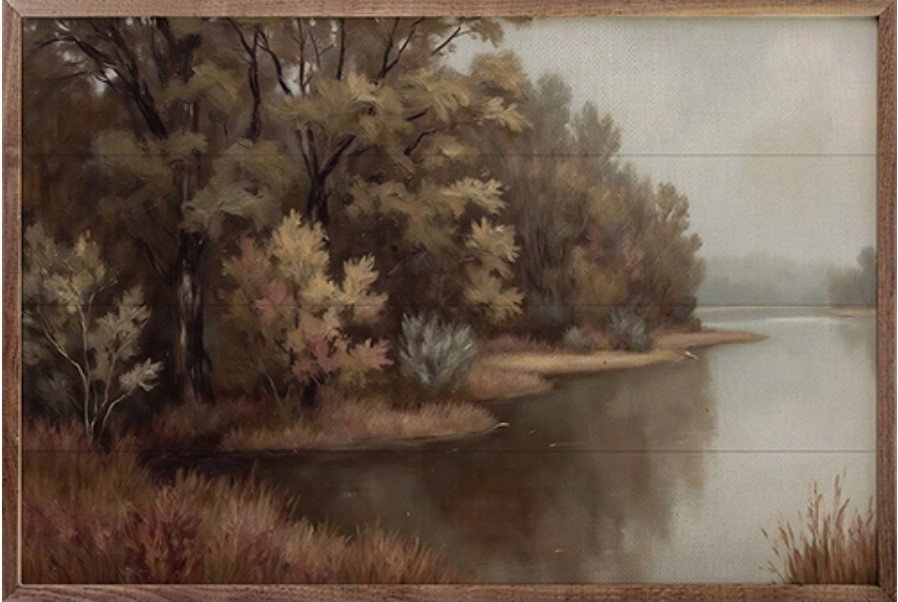 Image of Framed Art- Vintage Lake Edge Small
