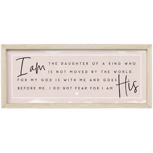 I am His Pink Wall Art 10" x 24"