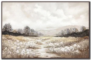 Autumn Meadow Walk Framed Canvas 40"x60"