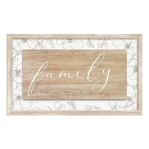 Carved Art Family Wall Hanging 24"x15"