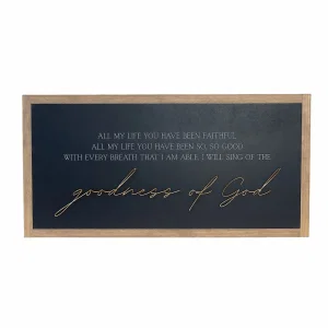 Goodness of God | Black-White Text / Light Brown Frame 45"x23"