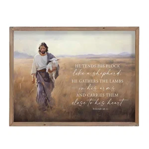 My Peace Framed Art - He Tends His Flock