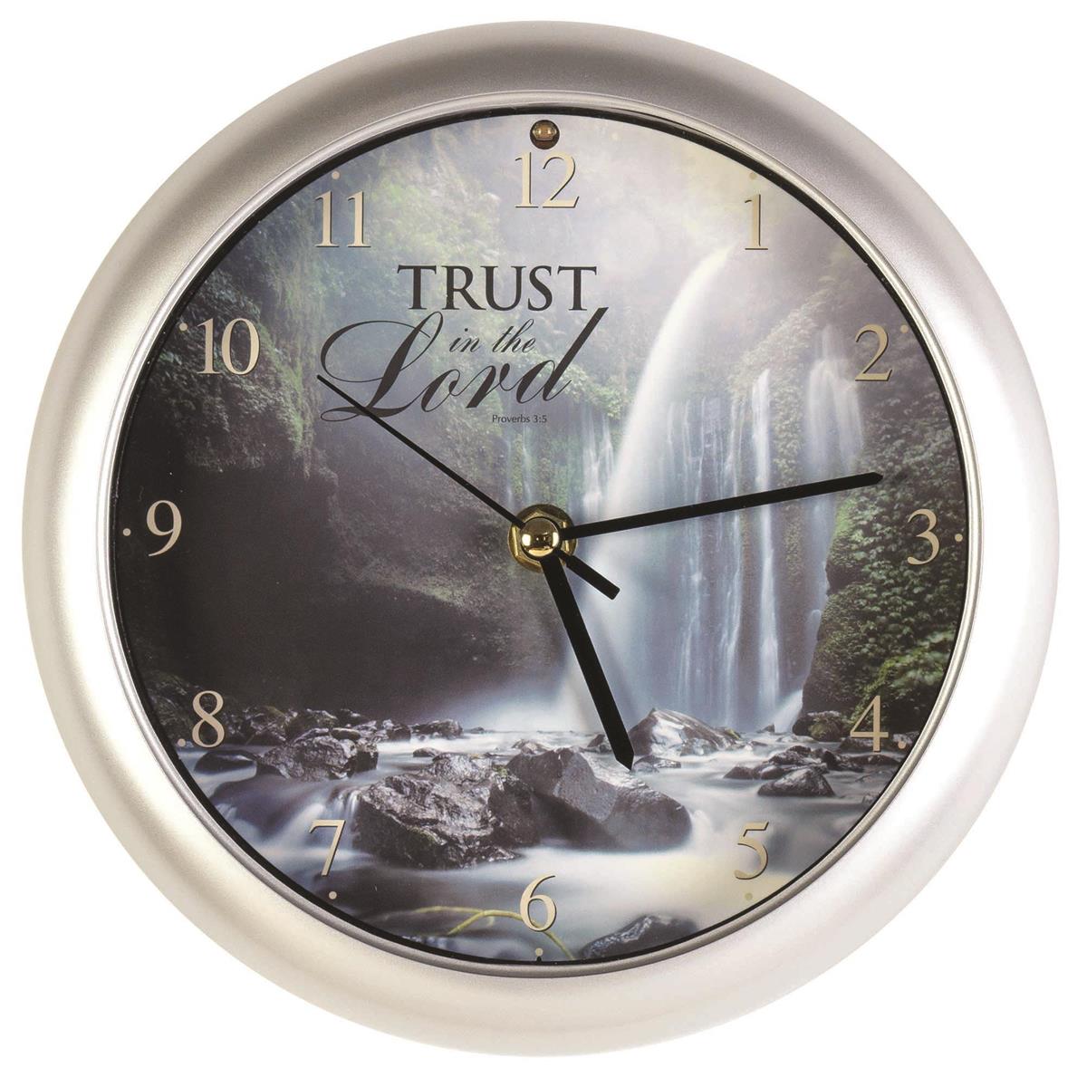 Trust In The Lord Musical Wall Clock 8"