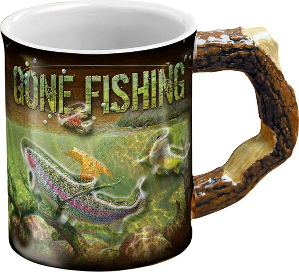 Sculpted Mug Gone Fishing - Trout 16 oz.