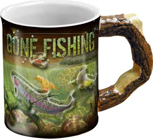 Sculpted Mug Gone Fishing - Trout 16 oz.