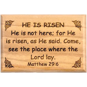 He is Risen Olive Wood Magnet