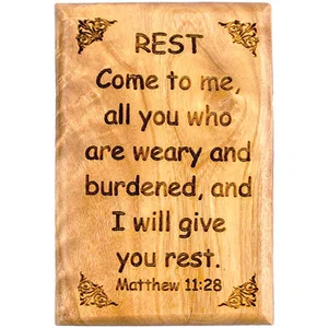 Rest Olive Wood Magnet
