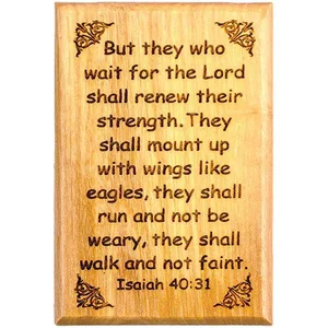 With Wings Live Eagle Olive Wood Magnet