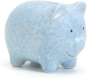 Piggy Bank Child to Cherish Mini Blue Ceramic