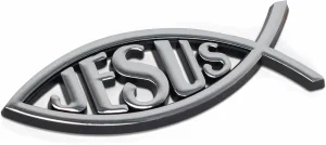 The Jesus Fish Silver Auto Emblem