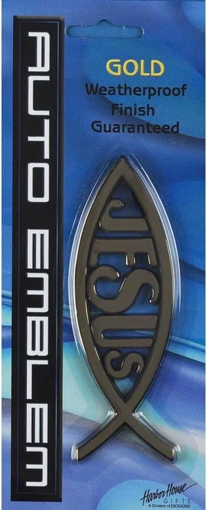The Jesus Fish Auto Emblem LG Gold