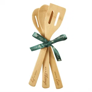 Spoon Set-Bamboo-Love, Blessings, Joy -Set Of 3
