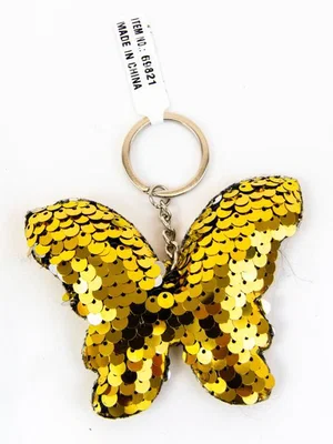 Sequin Glitter Butterfly Keychain