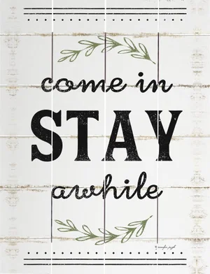 Pallet Art Come in Stay (white) 9x12