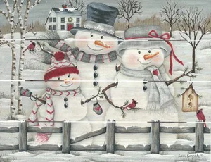 Pallet Art The Snow Family 9x12