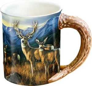 Sculpted Mug Last Glance - Mule Deer 16 oz. - in Reprint No ETA