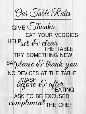 Pallet Art Table Rules 9x12