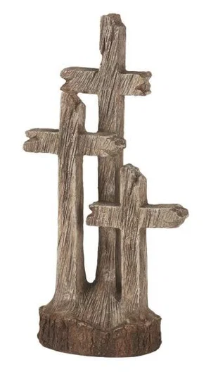 Three Crosses Rustic Tabletop Cross