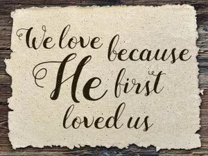 Cutting Board Glass We Love Because He First Loved Us